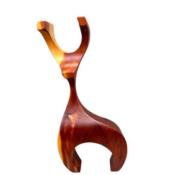 Handmade Wooden Reindeer Family Figurine Set Buck Doe Fawn Deer MCM Scandi Style - Picture 5 of 12